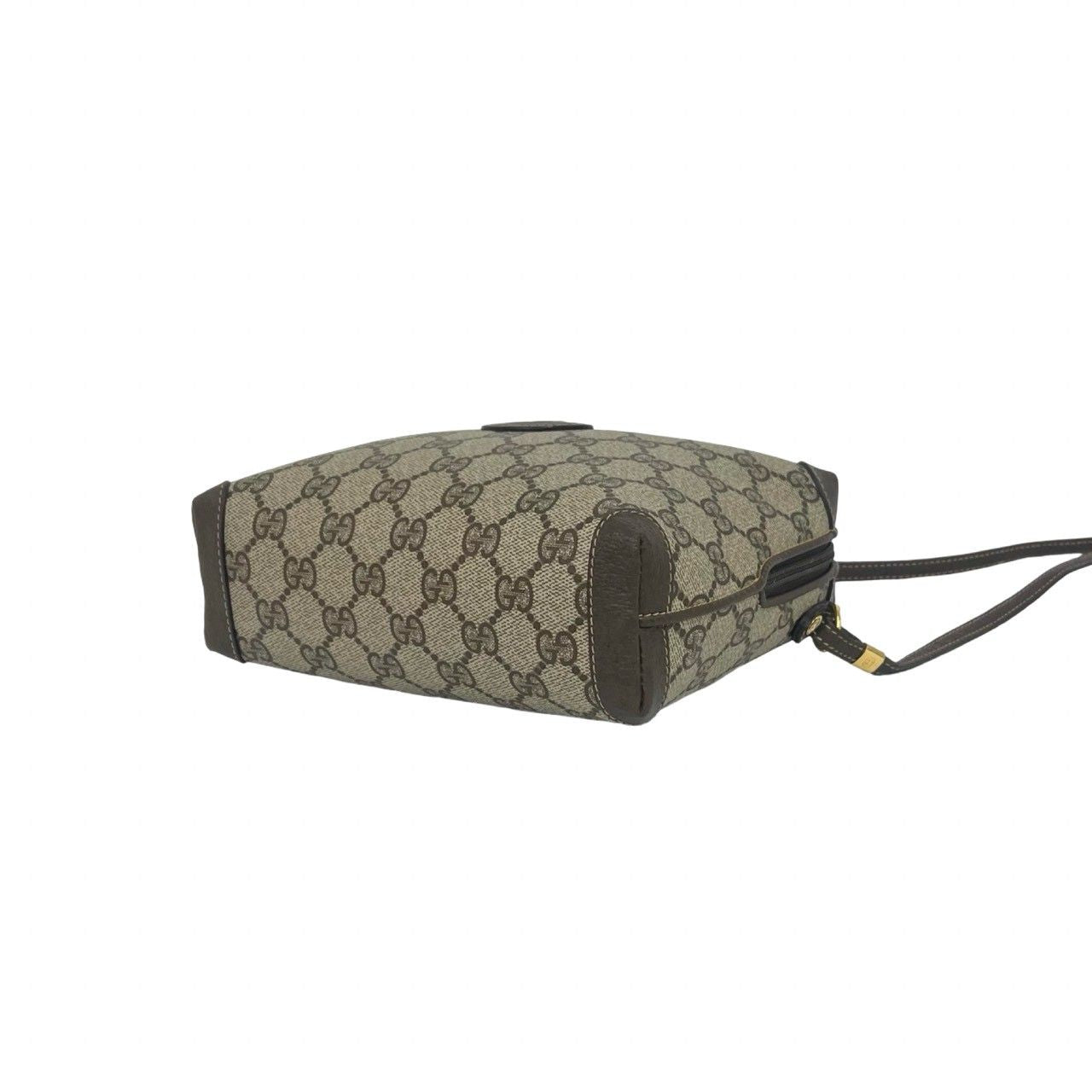 Gucci Vintage GG Pattern Logo Leather Mini Shoulder Bag Crossbody Brown — view 8