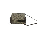 Gucci Vintage GG Pattern Logo Leather Mini Shoulder Bag Crossbody Brown — view 6
