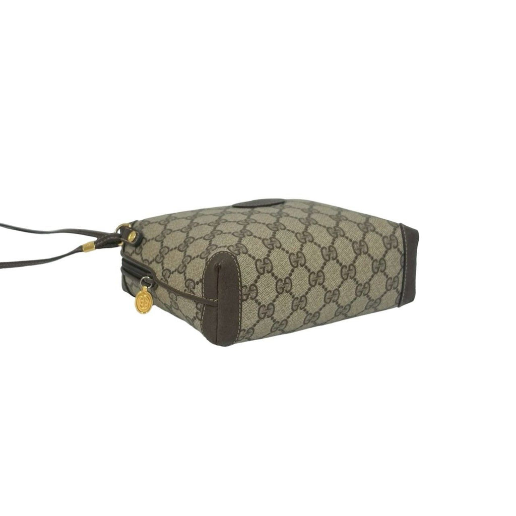 Gucci Vintage GG Pattern Logo Leather Mini Shoulder Bag Crossbody Brown — view 7