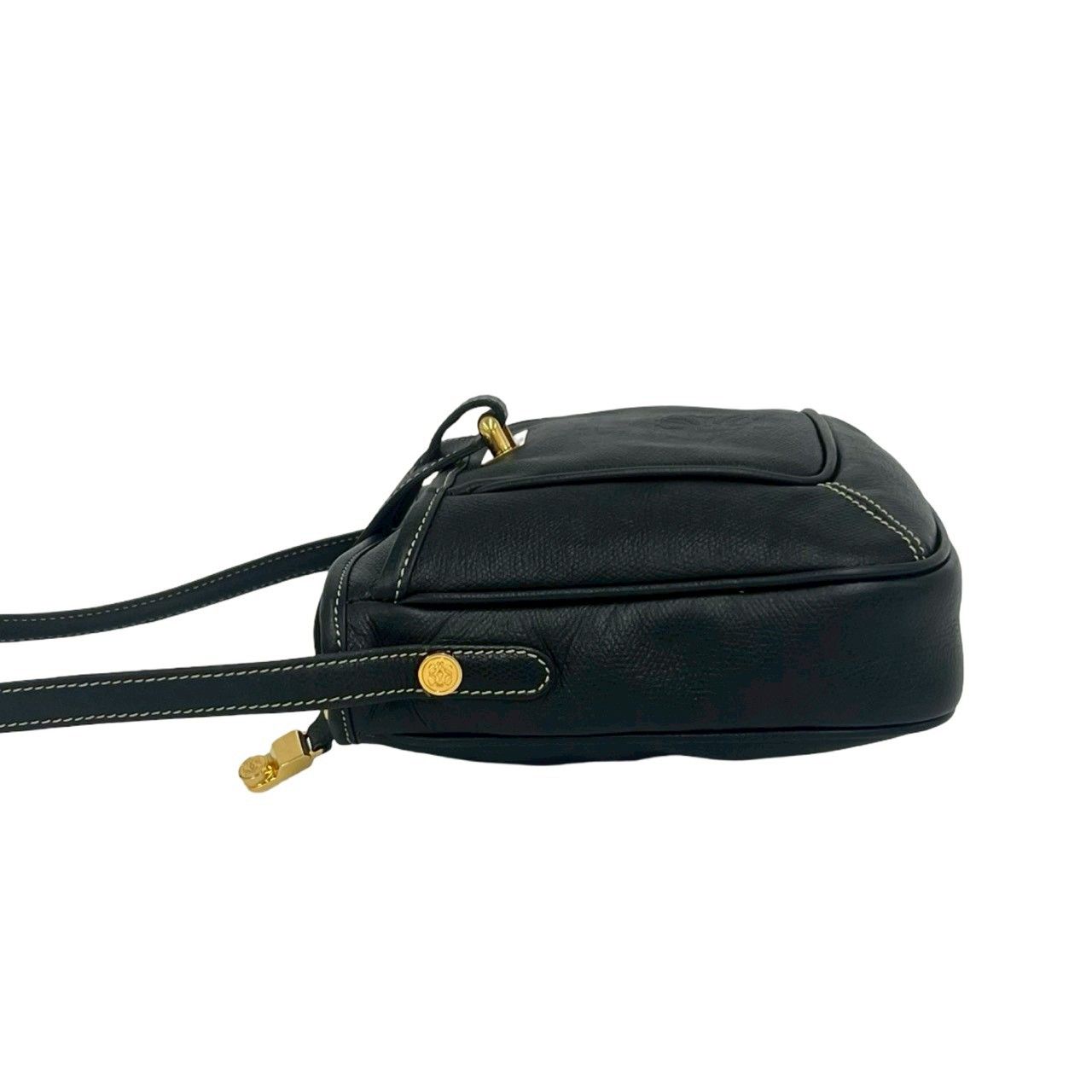 Loewe Vintage Anagram Logo Leather Shoulder Bag Mini Tote Crossbody Black — view 4