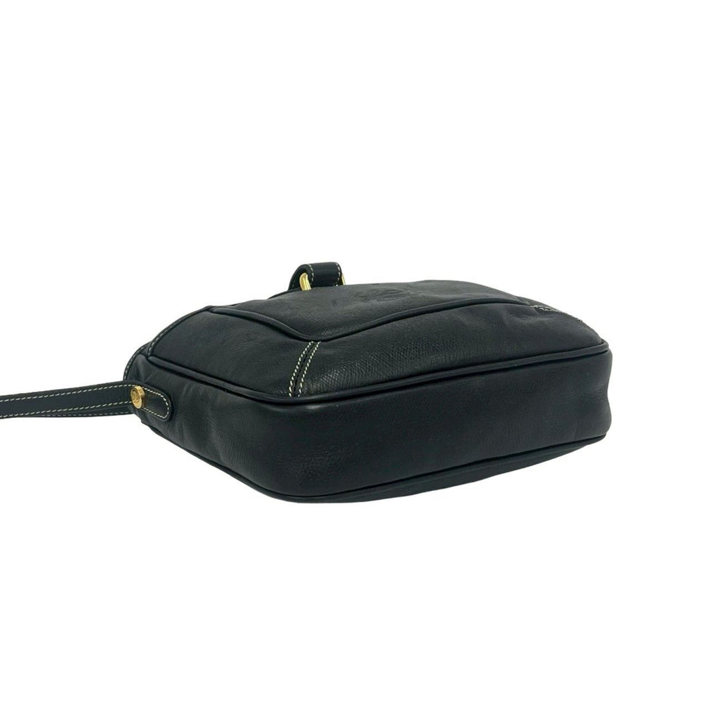 Loewe Vintage Anagram Logo Leather Shoulder Bag Mini Tote Crossbody Black — view 6