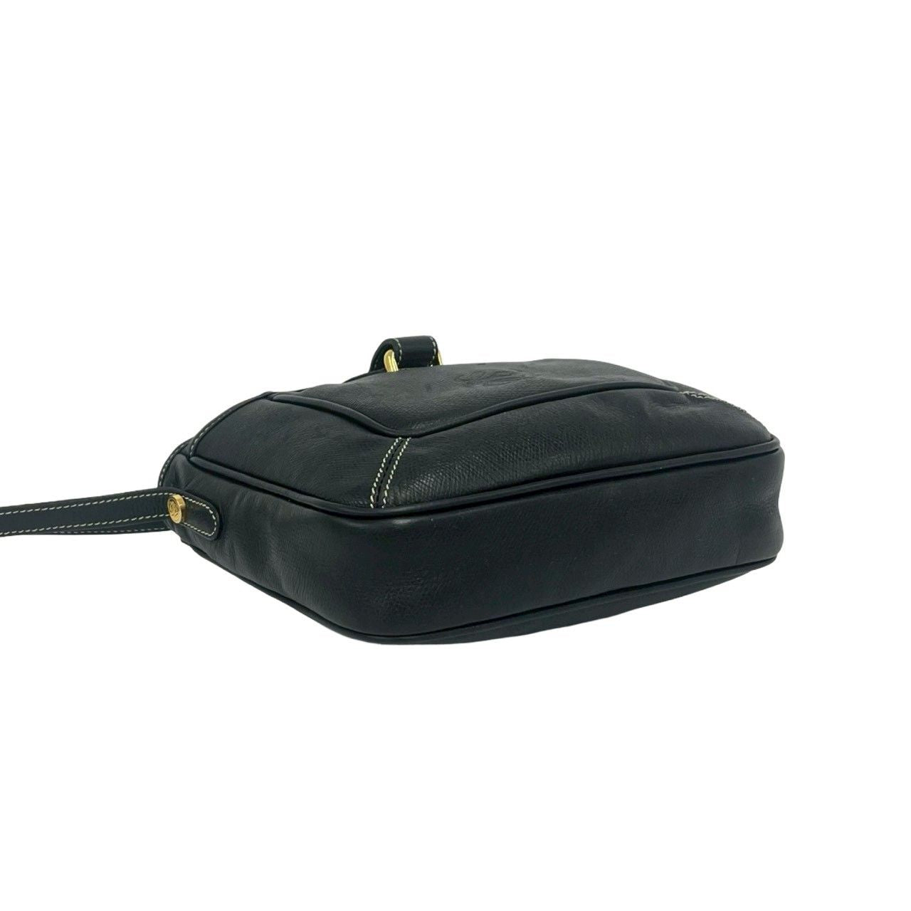 Loewe Vintage Anagram Logo Leather Shoulder Bag Mini Tote Crossbody Black — view 6