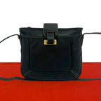 Loewe Vintage Anagram Logo Leather Shoulder Bag Mini Tote Crossbody Black
