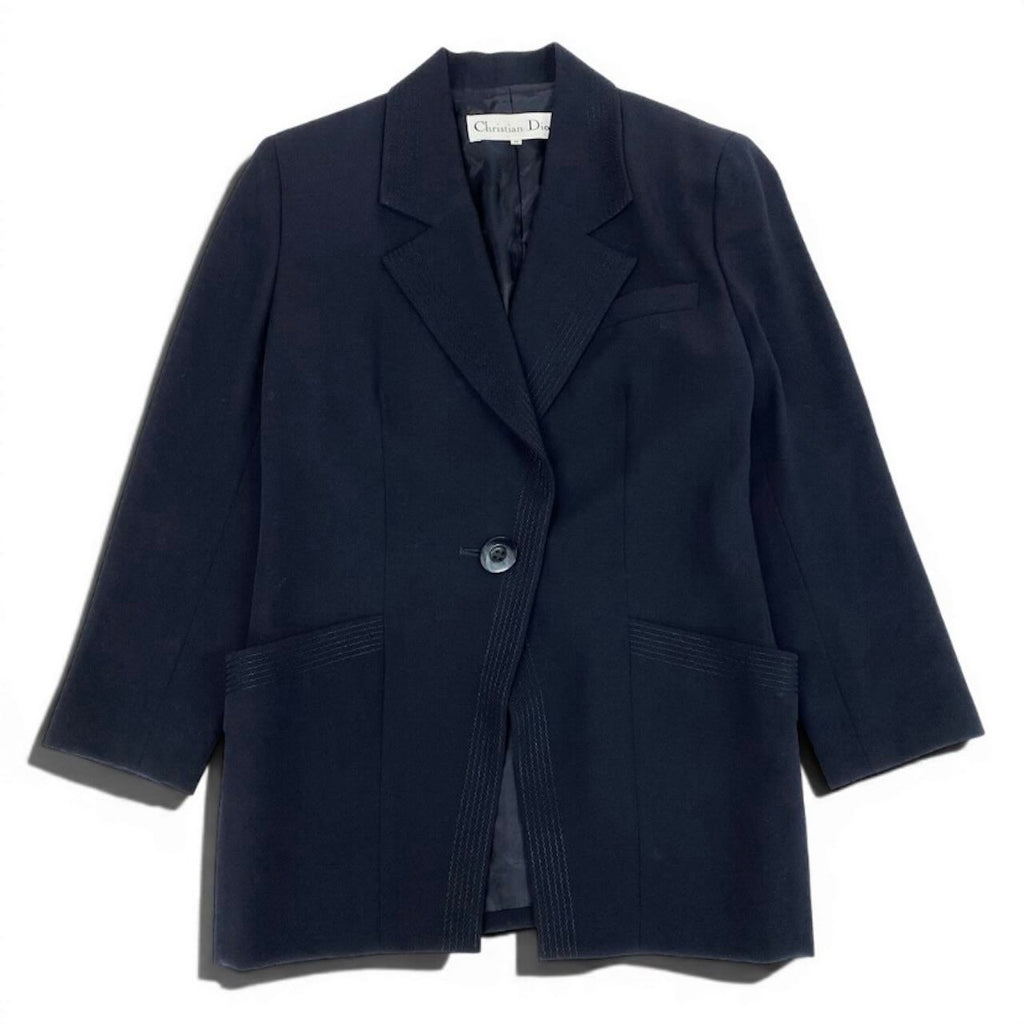 Dior Dark Navy Wool Blazer Jacket — view 2