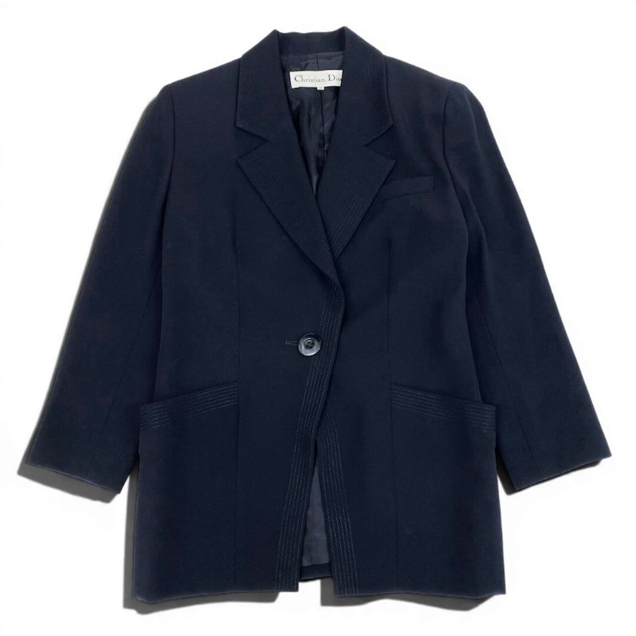 Dior Dark Navy Wool Blazer Jacket — view 2