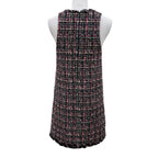 Chanel Silk Logo with Ribbon Tie Tweed Sleeveless Dress Multicolor 34 — view 4