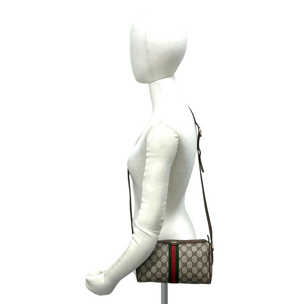 Gucci Vintage Sherry Line GG Pattern Logo Leather Mini Shoulder Bag Brown — view 2