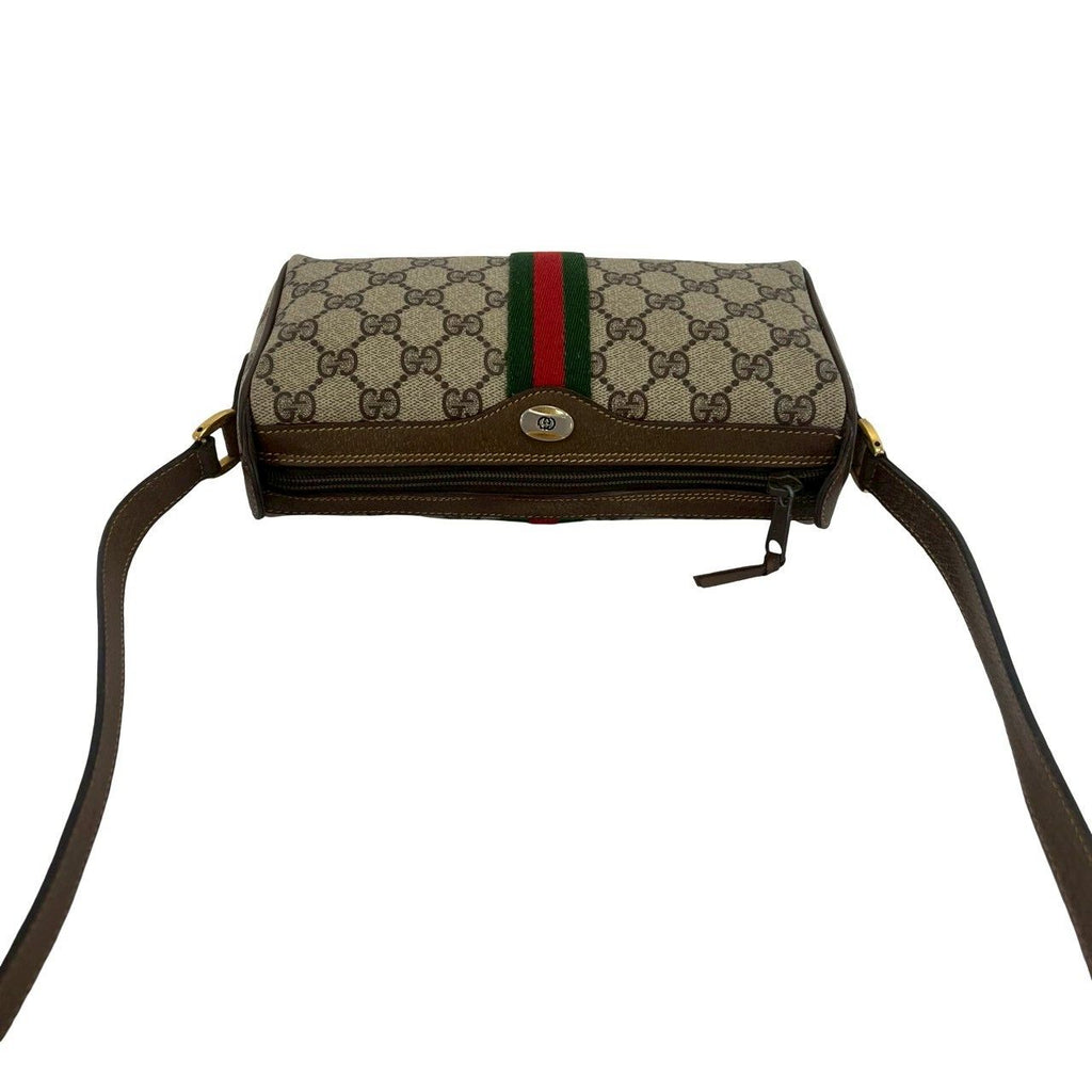 Gucci Vintage Sherry Line GG Pattern Logo Leather Mini Shoulder Bag Brown — view 4