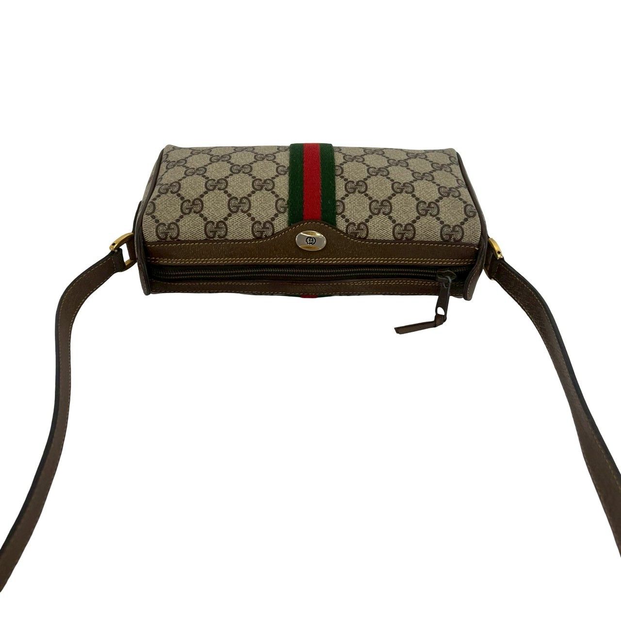 Gucci Vintage Sherry Line GG Pattern Logo Leather Mini Shoulder Bag Brown — view 4