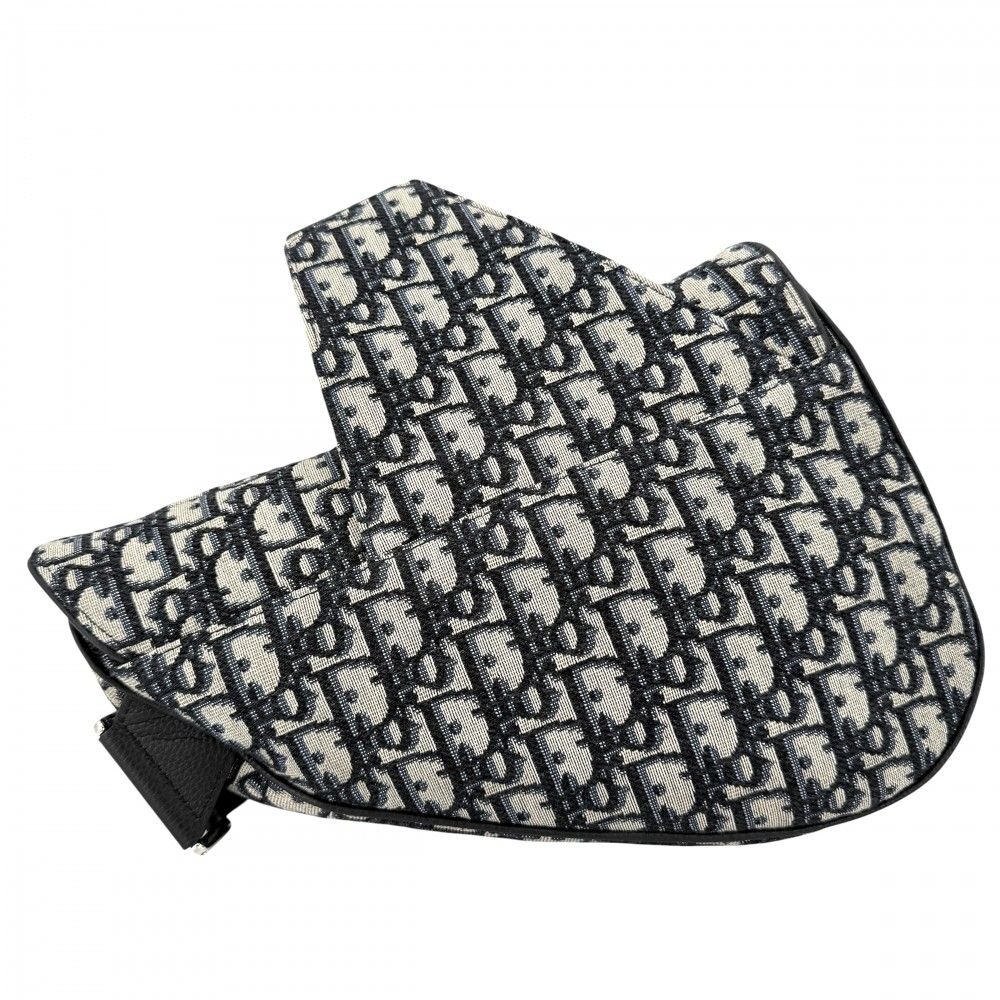 Dior Belt Bag Oblique Crossbody Canvas Navy Beige Silver — view 2