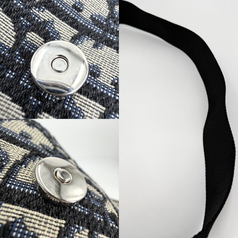 Dior Belt Bag Oblique Crossbody Canvas Navy Beige Silver — view 6