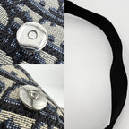 Dior Belt Bag Oblique Crossbody Canvas Navy Beige Silver — view 6
