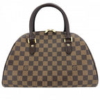 Louis Vuitton Libera MM Mini Boston Bag Damier Canvas Brown Gold