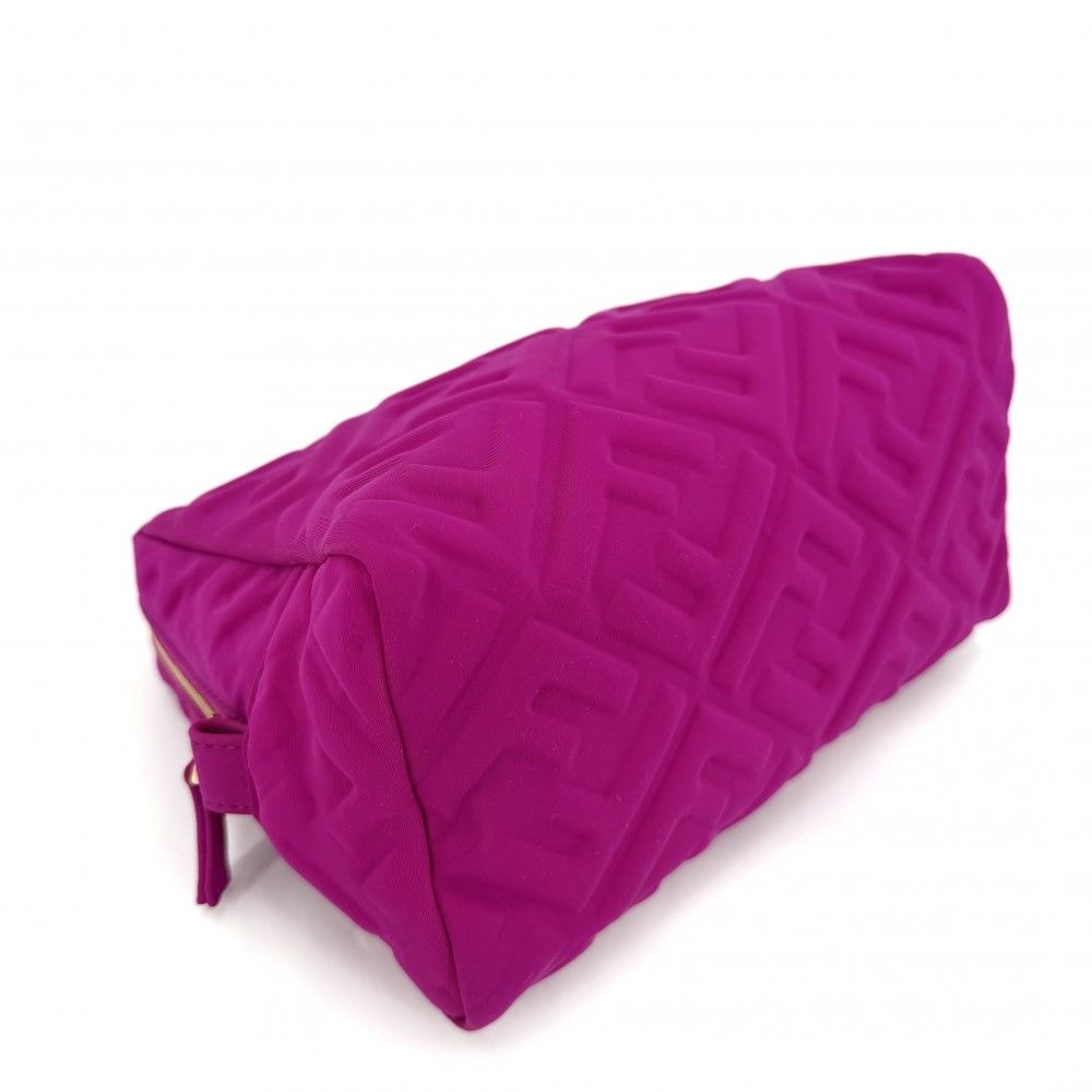 Fendi Pouch FF Beauty MM Makeup Case Polyamide Purple Gold — view 3