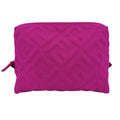 Fendi Pouch FF Beauty MM Makeup Case Polyamide Purple Gold