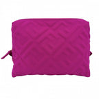 Fendi Pouch FF Beauty MM Makeup Case Polyamide Purple Gold