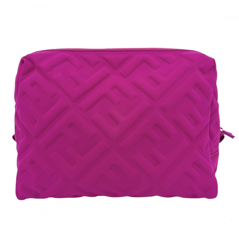 Fendi Pouch FF Beauty MM Makeup Case Polyamide Purple Gold — view 2