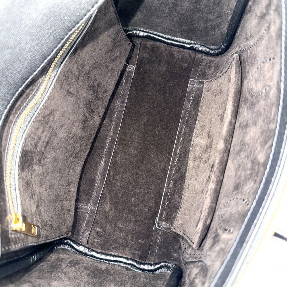 Celine 2-Way Little Luggage Shoulder Bag Leather Black Gold — view 4