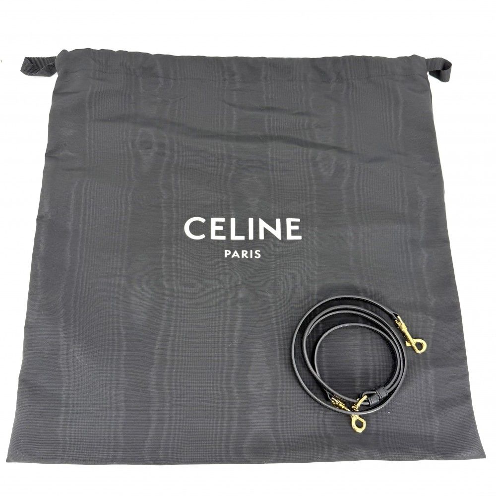 Celine 2-Way Little Luggage Shoulder Bag Leather Black Gold — view 8