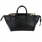 Celine 2-Way Little Luggage Shoulder Bag Leather Black Gold — view 2