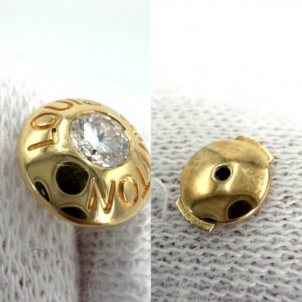 Louis Vuitton Earrings Puss Dreille Clou Round 18k YG Gold Diamond — view 4