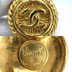 Chanel Earrings CC Logo Round Vintage Gold Plated — view 3