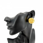 Chanel Earrings CC Logo Round Vintage Gold Plated — view 2