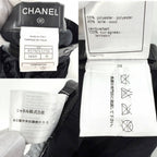 Chanel Pants Pleated Trousers Vintage 38 Black Polyester Wool — view 3
