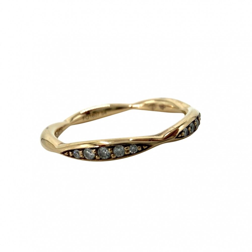 Chanel Ring Camellia Collection Half Eternity 54 18k PG Gold Diamond