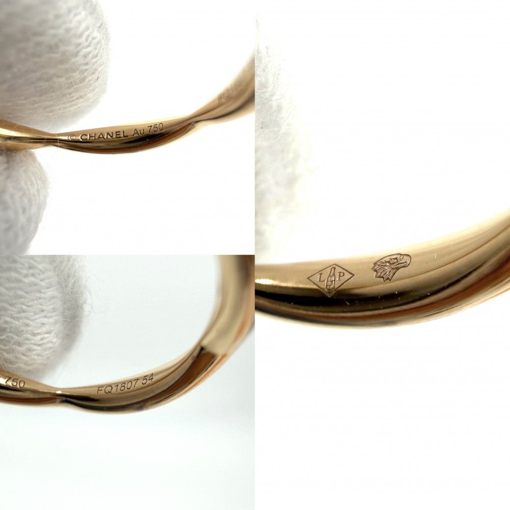 Chanel Ring Camellia Collection Half Eternity 54 18k PG Gold Diamond — view 4