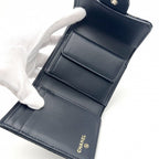 Chanel Bifold Wallet Quilted Small Mini CC Logo Denim Navy Gold — view 7