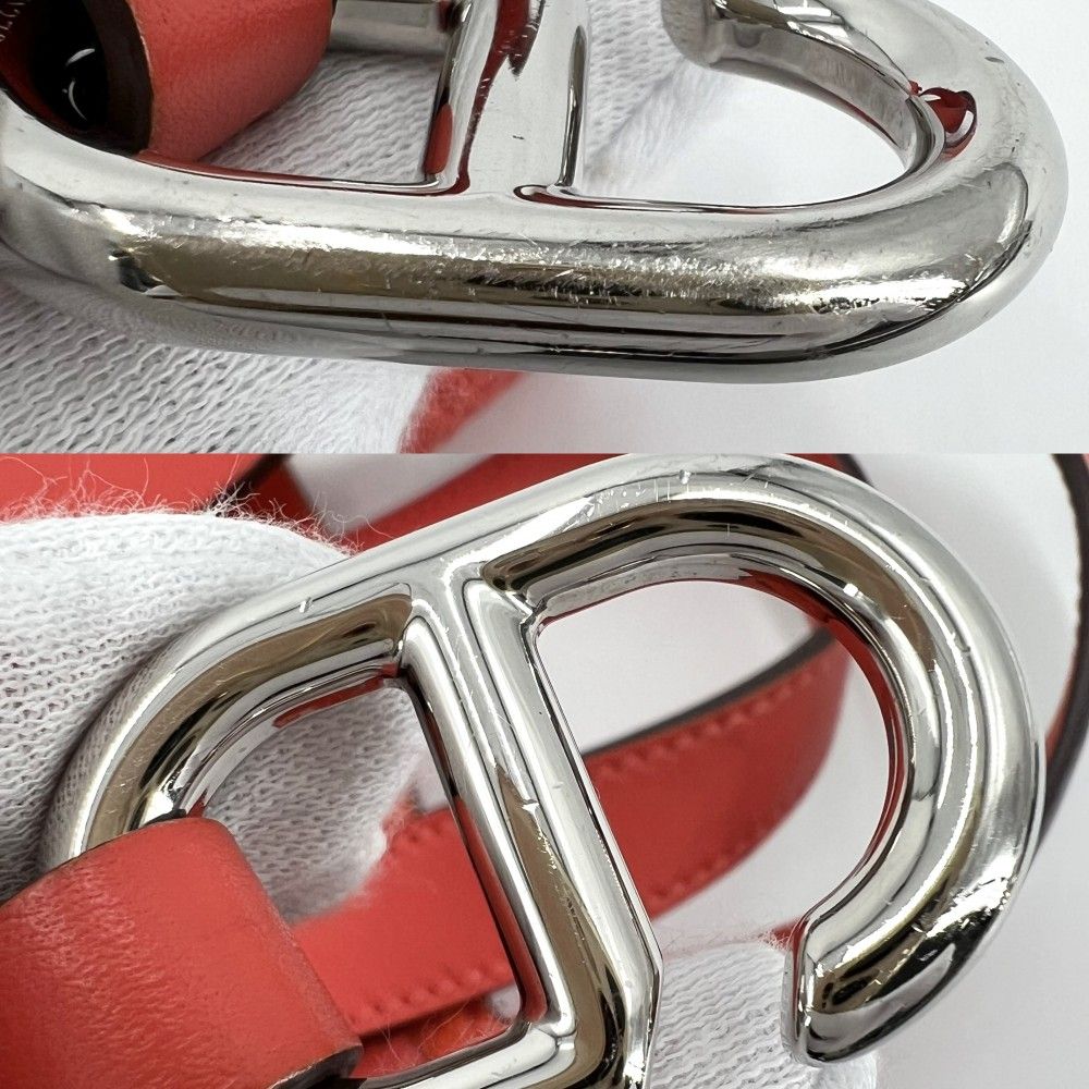 Hermes Handbag in the Loop 18 Che Nupico Small Taurillon Clemence Orange Silver — view 8