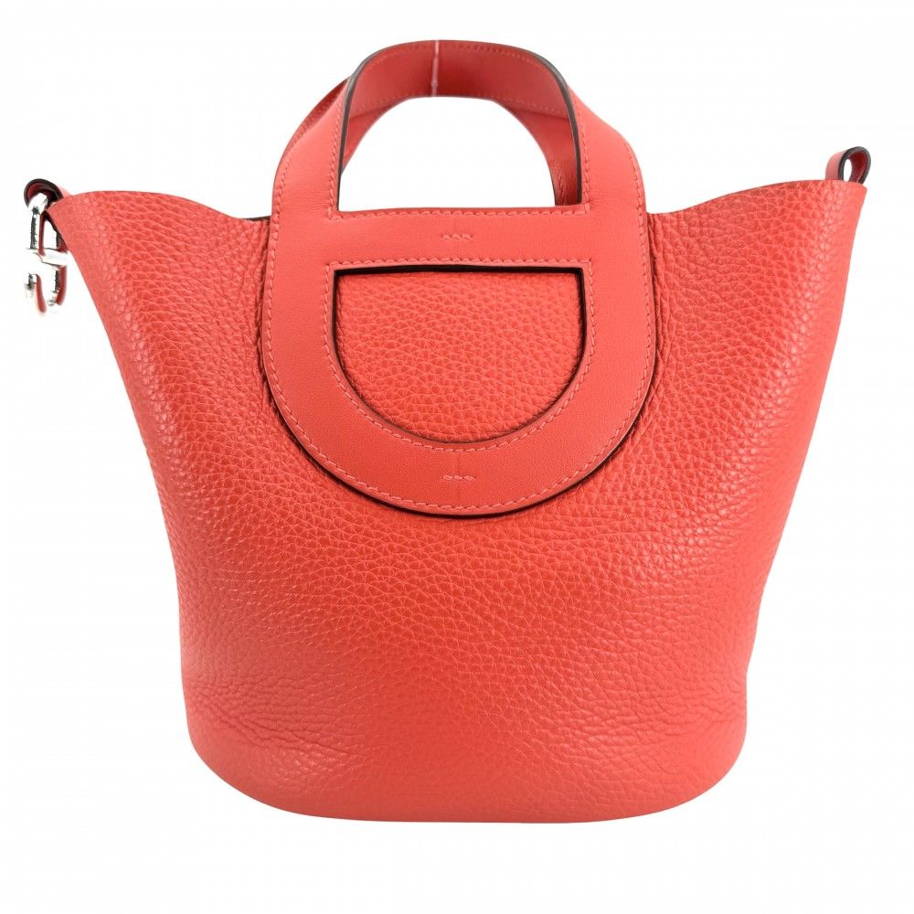 Hermes Handbag in the Loop 18 Che Nupico Small Taurillon Clemence Orange Silver — view 2