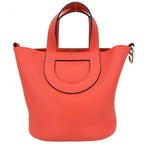 Hermes Handbag in the Loop 18 Che Nupico Small Taurillon Clemence Orange Silver