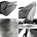 Prada Shoulder Bag Triangle Logo Soft Looks Leather Crossbody Black Silver — view 6