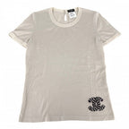 Chanel Top CC Logo Short Sleeve Knit 36 Beige Cashmere Silk Summer Sweater