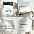Chanel Top CC Logo Short Sleeve Knit 36 Beige Cashmere Silk Summer Sweater — view 4
