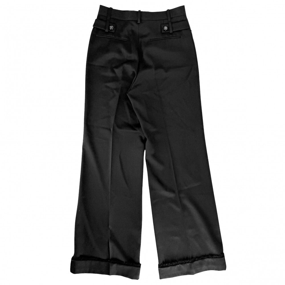Chanel Pants Coco Button Trousers 36 Black Wool — view 2
