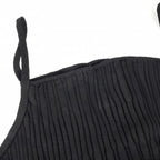 Chanel Top Ribbon Tank Top Camisole 38 Black Rayon Summer — view 4