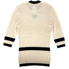Chanel Top CC Logo Knit Heart 36 Ivory Black Wool Spring Autumn Sweater — view 2