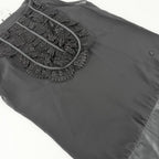 Chanel Tank Top Sleeveless Top CC Logo Lace 38 Black Silk Summer — view 4