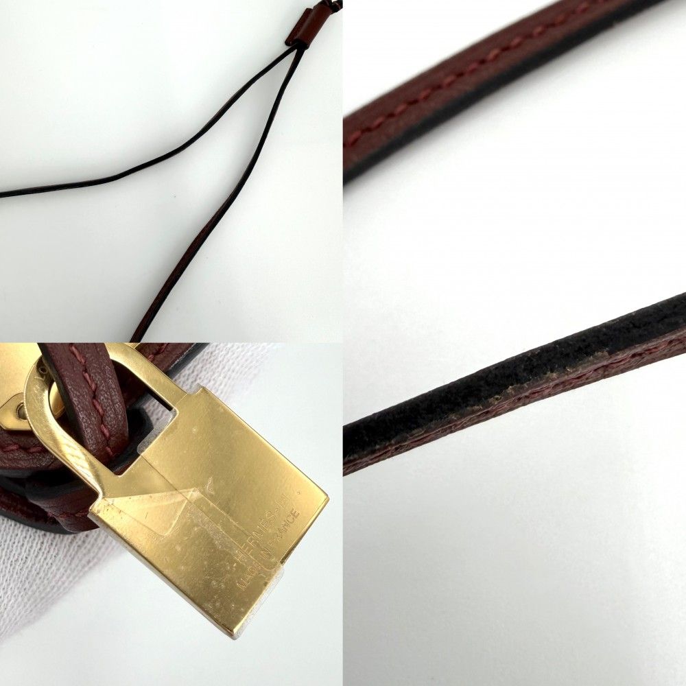 Hermes Necklace O'Kelly GM Pendant Long Leather Brown Gold — view 5