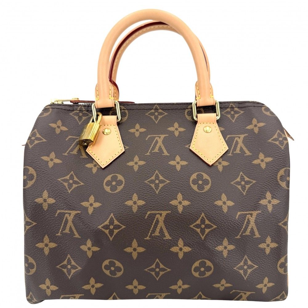Louis Vuitton Monogram Speedy 25 Mini Boston Bag Brown Gold — view 2