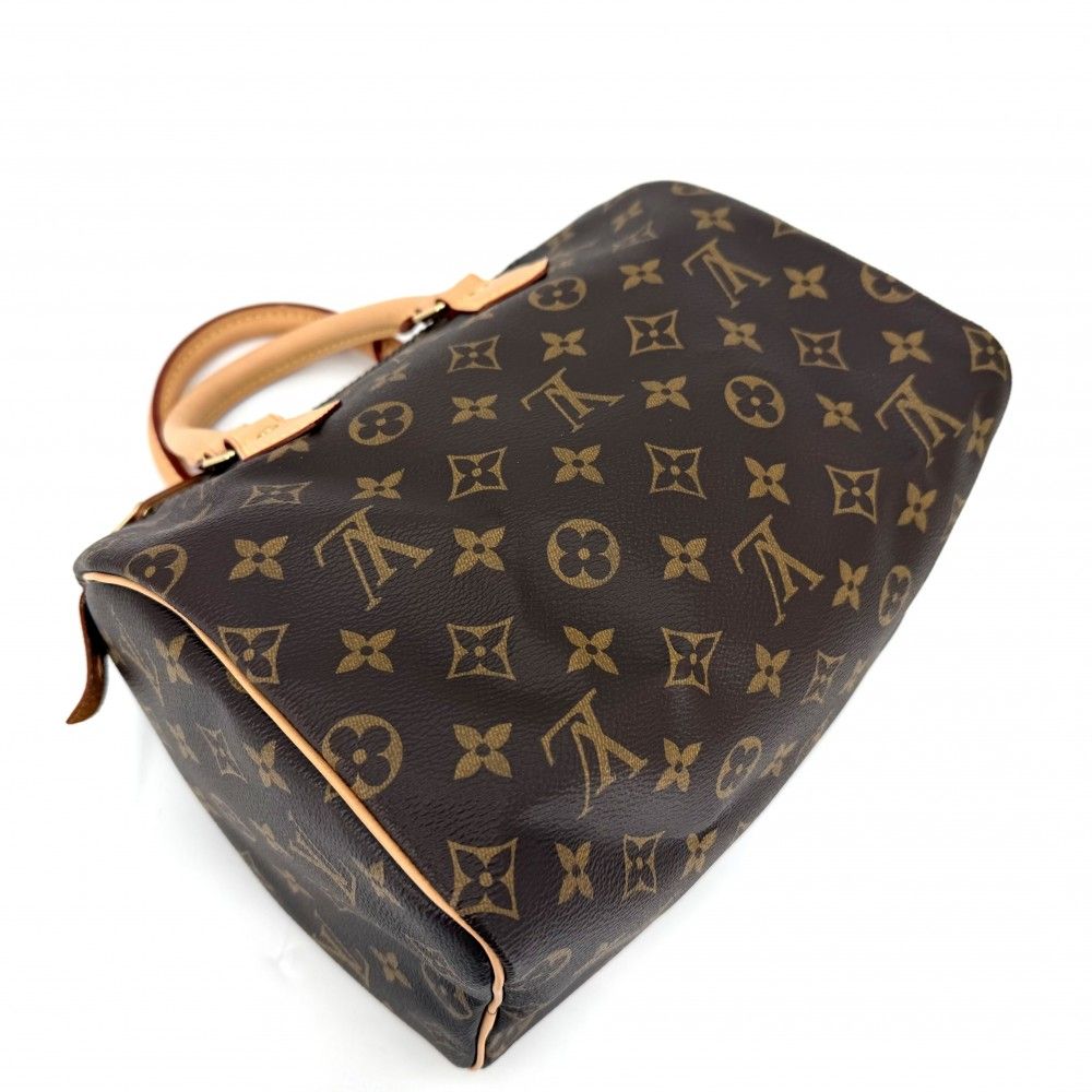 Louis Vuitton Monogram Speedy 25 Mini Boston Bag Brown Gold — view 3
