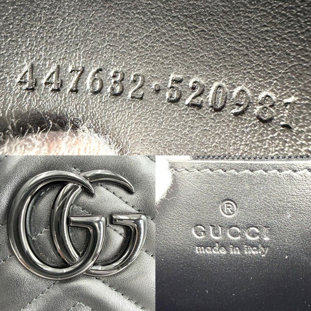 Gucci Shoulder Bag GG Marmont Small Quilted Crossbody Leather Black — view 5