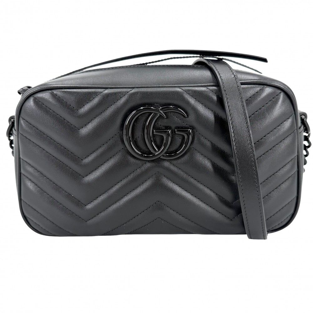 Gucci Shoulder Bag GG Marmont Small Quilted Crossbody Leather Black