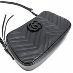 Gucci Shoulder Bag GG Marmont Small Quilted Crossbody Leather Black — view 3