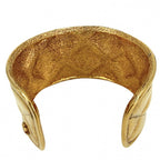 Chanel Bangle Bracelet CC Logo Vintage Quilted Gold Plated — view 2