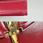 Gucci 2-Way Sylvie Shoulder Bag Crossbody Leather Red Gold — view 8