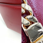 Gucci 2-Way Sylvie Shoulder Bag Crossbody Leather Red Gold — view 6